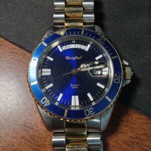 CERTIFIED Men's Seapearl 600 Quartz Diver Watch Two-Tone Watch